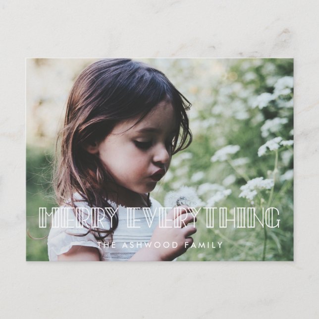 Märka allt bild av helgdag för Art deco-skript Vykort (Framsida)