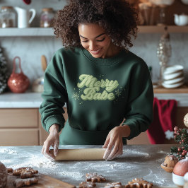 Märka babe-Trendigets Grönt-teckensnitt med Snöfli T Shirt