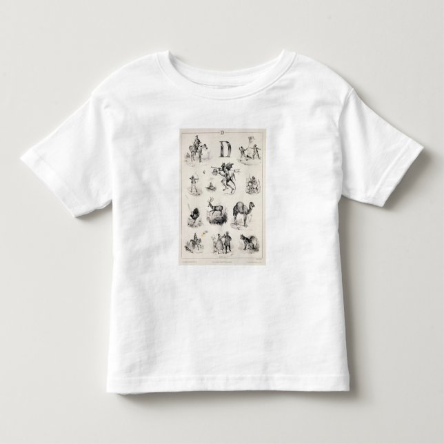 Märka D från en alfabetabc-bok, 1832 T-shirt (Framsida)