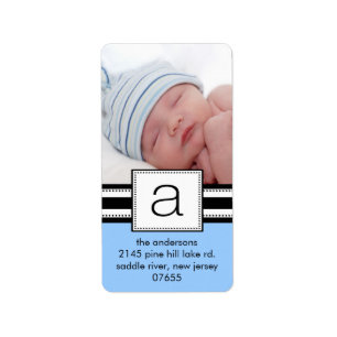 Märka ett MonogramVetical FOTO för att tilltala Adressetikett