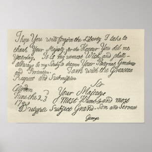 Märka från George III till hans farfar Poster