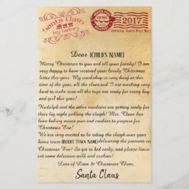 Märka från Santa | nordpolenbrev Brevpapper