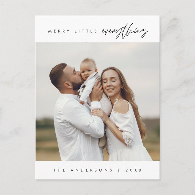 Märka lite allt, jul, familjefoto vykort (Framsida)