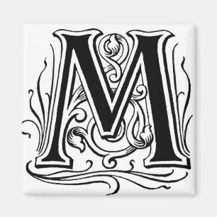 Märka ` M' i svarten - magnet