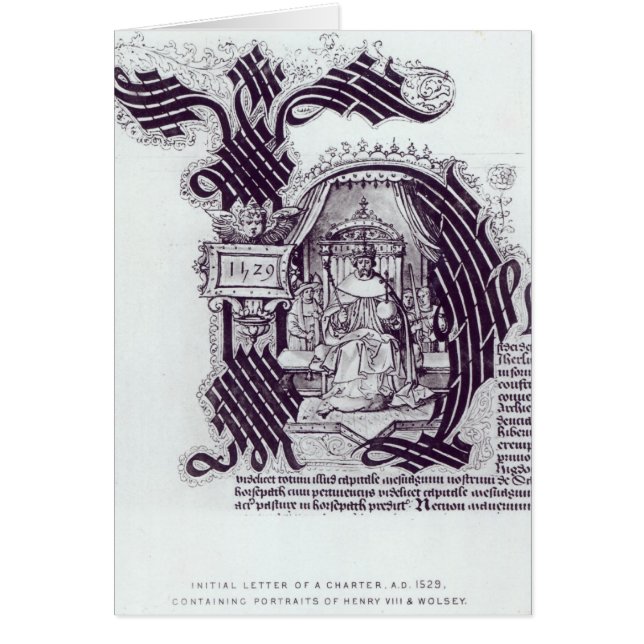 Märka med sina initialer brev av en charter hälsningskort (Framsidan)