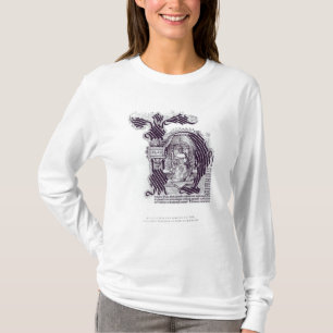 Märka med sina initialer brev av en charter t shirt