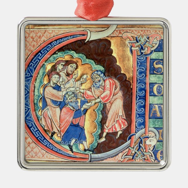 Märka med sina initialer brev "V" Visio Abdie Julgransprydnad Metall (Framsidan)