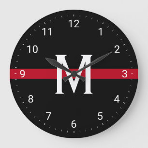 Märka med sina initialer den Monogrammed tunna r Stor Klocka