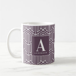 Märka med sina initialer/det geometriska mönster kaffemugg