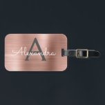 Märka med sina initialer det rosa guld borstade bagagebricka<br><div class="desc">Omkullkastar rosa borstad metall för guld} rodna rosor Monogramnamn och den initiala bagagemärkren. Detta hänger lös märkren är perfekt för back to school,  arbete eller att resa.</div>