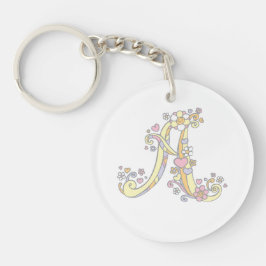 Märka med sina initialer en menande keychain för