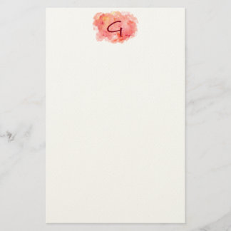 Märka med sina initialer "G-" brevpapper