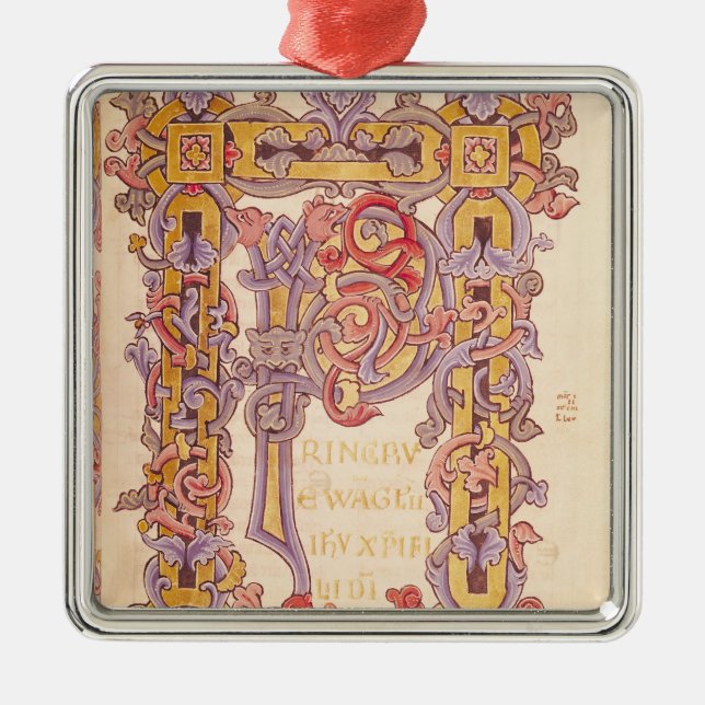 Märka med sina initialer 'P Julgransprydnad Metall (Framsidan)