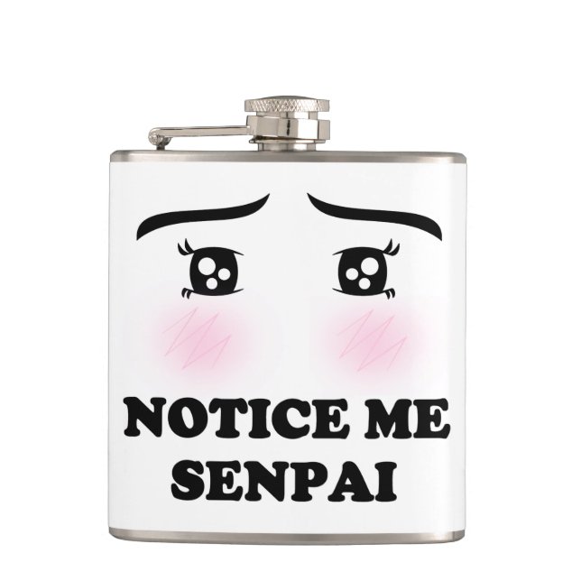 Märka mig Senpai att rodna Animeflickan Kawaii Fickplunta (Framsidan)