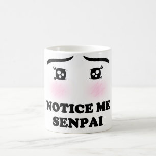 Märka mig Senpai att rodna Animeflickan Kawaii Kaffemugg