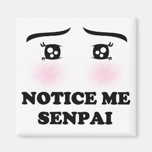 Märka mig Senpai att rodna Animeflickan Kawaii Magnet
