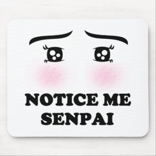 Märka mig Senpai att rodna Animeflickan Kawaii Musmatta