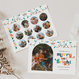 Märka och Bright Multi Photo Helgdag Card Julkort