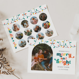 Märka och Bright Multi Photo Helgdag Card Julkort