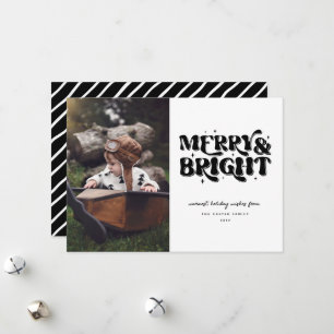 Märka och Bright Retro Photo Julkort