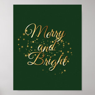 Märka och ljus Luxe, Mörk grönt och Guld design Poster