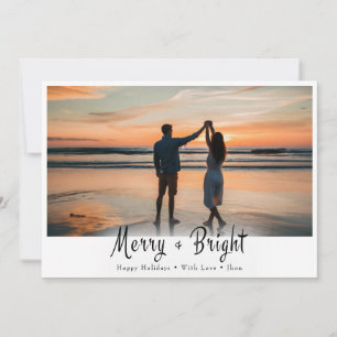 Märka och ljusa enkla calligrafifoto julkort