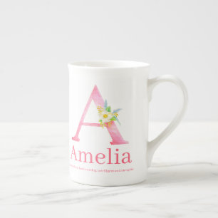 Märka rosa Amelia för a-vattenfärgbohoen känt Benporslin Mugg