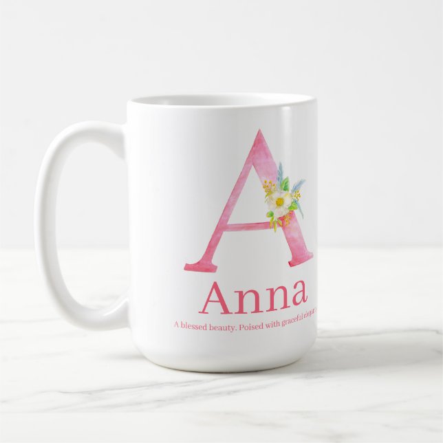 Märka rosa Anna för a-vattenfärgbohoen känt Kaffemugg (Vänster)