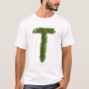 Märka "T" i cress på vitbakgrund, Tee