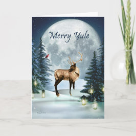 Märka tomt Winter Stag-Helgdag-kort Helgkort