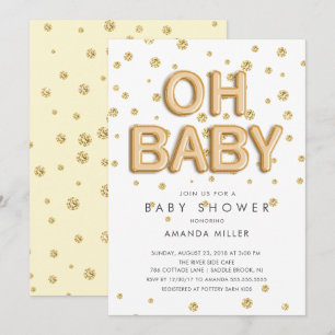 Markbubblor Oj Baby Neutralt Shower-inbjudningar Inbjudningar