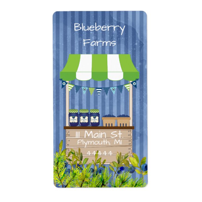 Märke för blåbär i Sylt Fraktsedel (Framsidan)