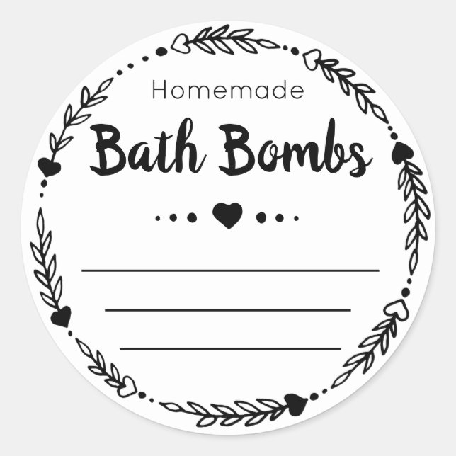 Märke för homemade Bath Bomb (Framsida)