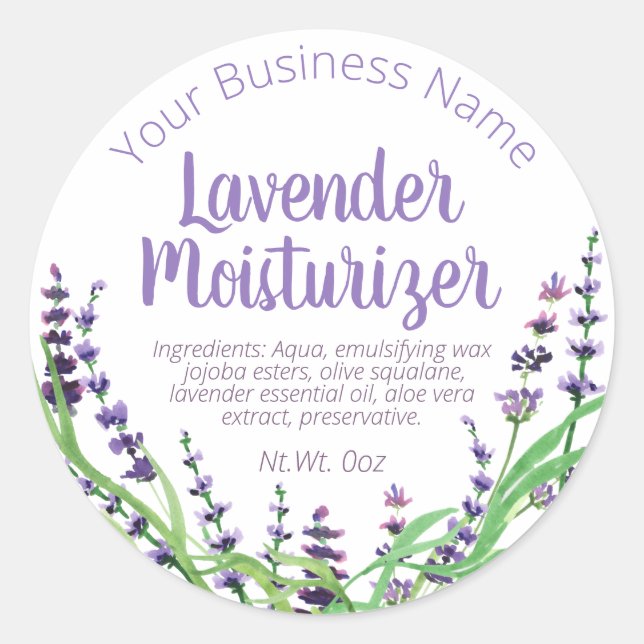 Märke för Homemade Lavender Moisturizer (Framsida)