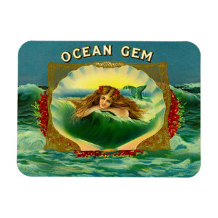 Märke för Ocean Gem sjöjungfru cigar Magnet