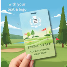 märke med logotyp golf tema