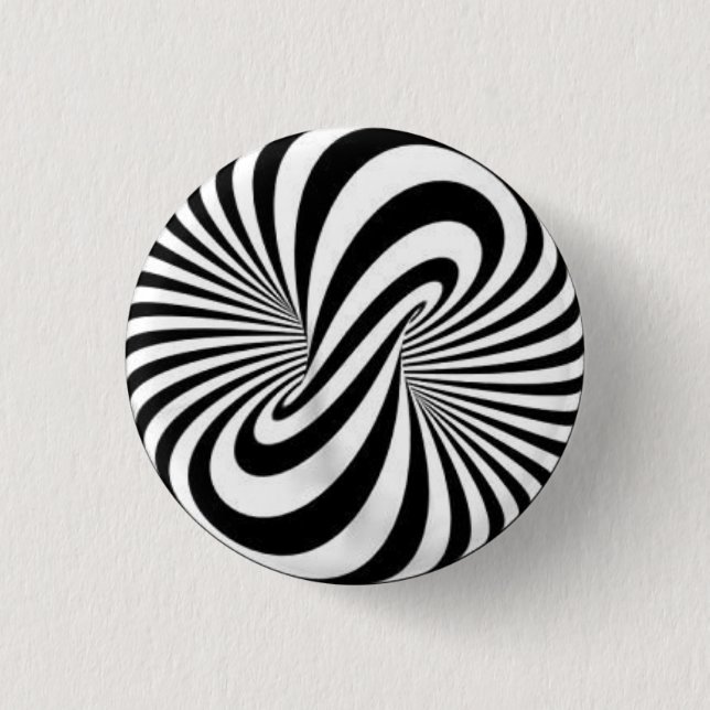 Märke - Psychedelic Art B/W  Knapp (Framsida)