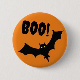 Märken - Boo! Fladdermus Halloween Knapp