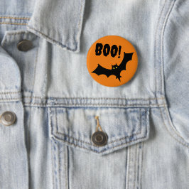 Märken - Boo! Fladdermus Halloween Knapp