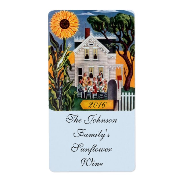 Märken för solrosgris i Homemade Vin Fraktsedel (Framsidan)