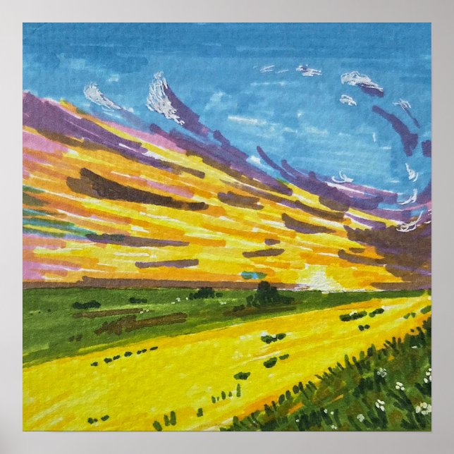 Marker Landscape Painting  Poster (Framsidan)