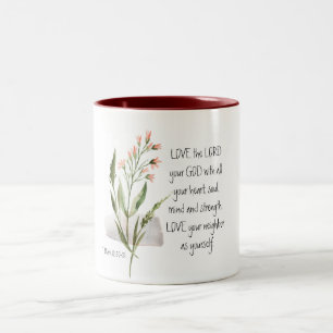 Markera 12:30-31 KÄRLEK LORD din GOD Två-Tonad Mugg