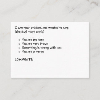 Markera alla som gäller visitkort