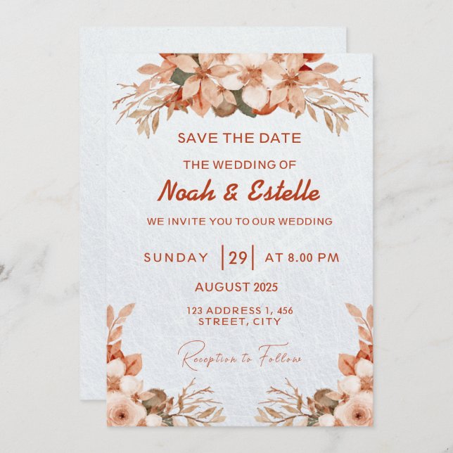 Markera din kalender: Spara datum Inbjudningar (Fram/baksida)