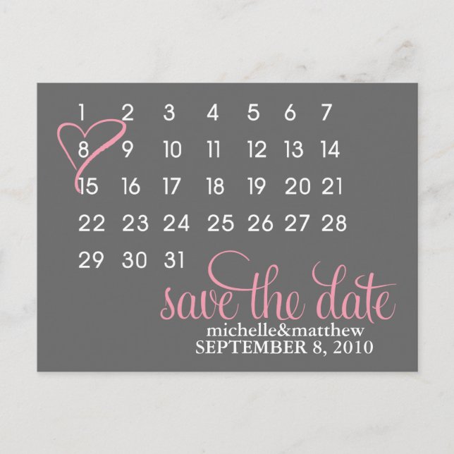 Markera i din kalender Bröllop Ange datum Meddelande Vykort (Framsida)
