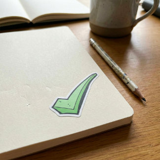 Markera markeringsmärken för grönt runt klistermärke