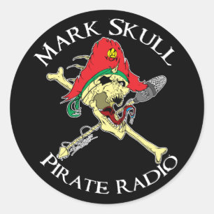 Markera skallepiraten radiosände klistermärken