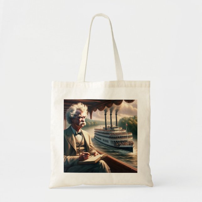 Markera Twain Berömd Travel Quote Tote Bag Tygkasse (Framsidan)