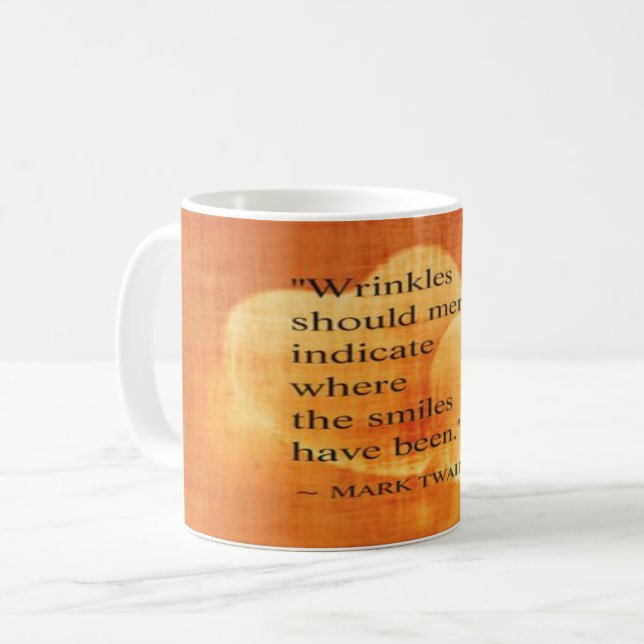 Markera Twain Birthday-citat med hörn Kaffemugg (Framsida vänster)