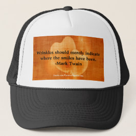 Markera Twain Birthday-citat med hörn Truckerkeps